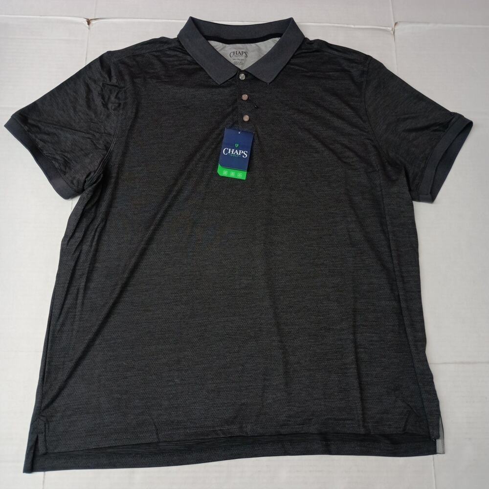 Chaps Golf Core‎ Polo Shirt Mens 3XL Black Onyx 4-Way Stretch